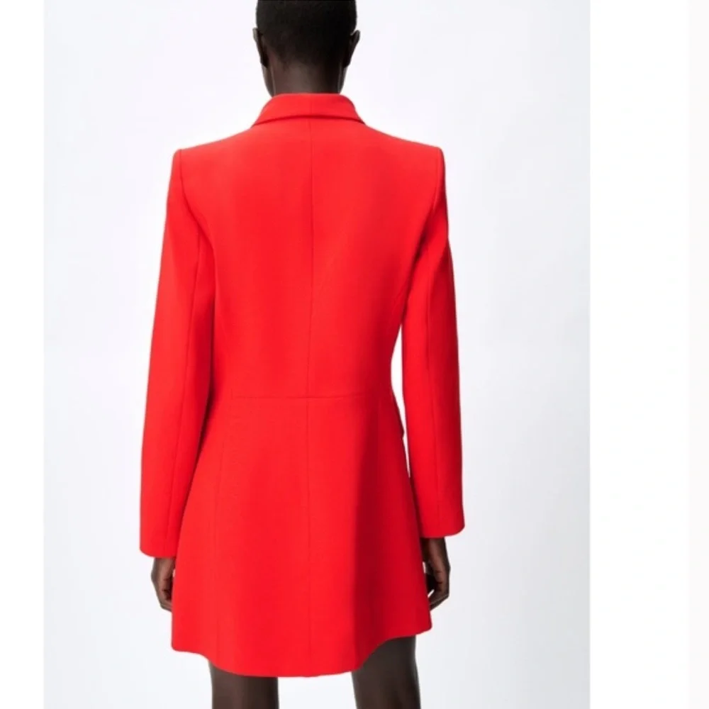 Zara Double Breasted Long Blazer Red Bloggers Favorite - Picture 7 of 15